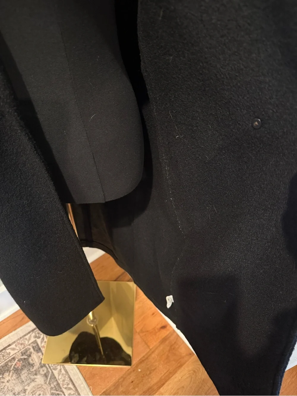 J.Crew Daphne Black Italian Boiled Wool Topcoat Tall 12